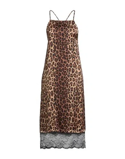 Vicolo Woman Midi Dress Brown Size S Viscose