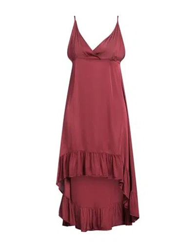 Vicolo Woman Midi Dress Burgundy Size Onesize Viscose In Gold