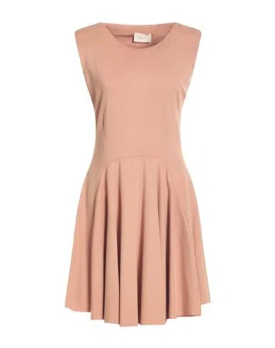 Vicolo Woman Midi Dress Camel Size M Viscose, Polyamide, Elastane In Neutral