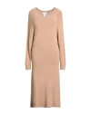 Vicolo Woman Midi Dress Camel Size Onesize Viscose, Polyamide In Neutral