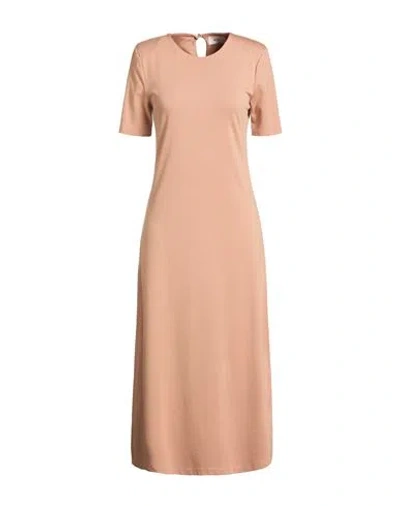 Vicolo Woman Midi Dress Camel Size S Viscose, Polyamide, Elastane In Pink