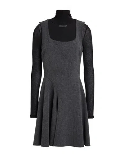 Vicolo Woman Midi Dress Charcoal Size M Polyester, Viscose, Elastane