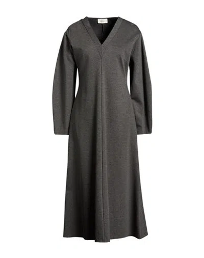 Vicolo Woman Midi Dress Charcoal Size M Viscose, Polyamide, Elastane In Gray