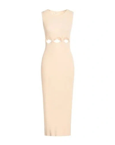 Vicolo Woman Midi Dress Cream Size Onesize Viscose, Polyester In Neutral