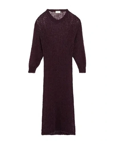 Vicolo Woman Midi Dress Dark Purple Size Onesize Acrylic, Mohair Wool, Polyamide