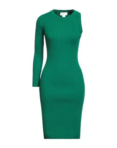 Vicolo Woman Midi Dress Emerald Green Size Onesize Viscose, Polyester