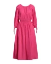Vicolo Woman Midi Dress Fuchsia Size M Cotton In Pink