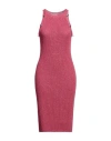 Vicolo Woman Midi Dress Fuchsia Size Onesize Viscose, Metallic Fiber In Pink