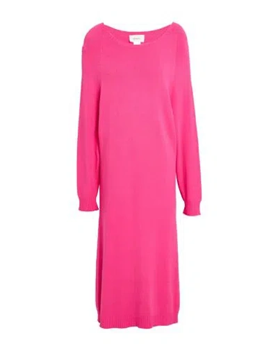 Vicolo Woman Midi Dress Fuchsia Size Onesize Viscose, Polyamide In Pink