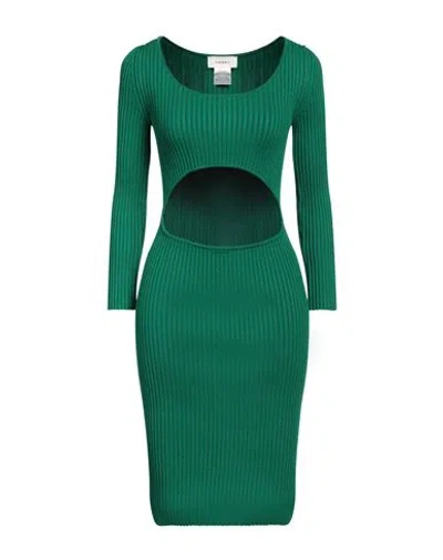 Vicolo Woman Midi Dress Green Size Onesize Viscose, Polyester