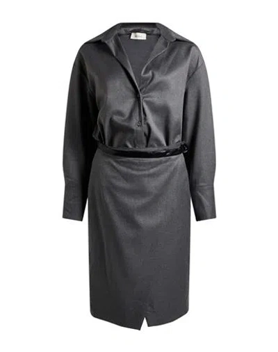 Vicolo Woman Midi Dress Grey Size M Polyester, Viscose, Elastane In Gray