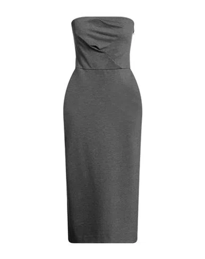 Vicolo Woman Midi Dress Grey Size L Viscose, Polyamide, Elastane