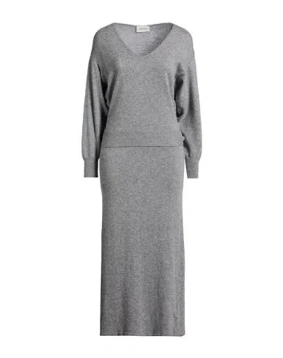 Vicolo Woman Midi Dress Grey Size Onesize Viscose, Polyamide, Wool, Cashmere In Gray