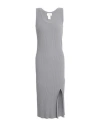 Vicolo Woman Midi Dress Grey Size Onesize Viscose, Polyester In Gray