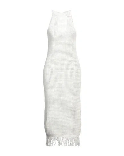 Vicolo Woman Midi Dress Ivory Size Onesize Cotton In White