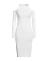 Vicolo Woman Midi Dress Ivory Size Onesize Viscose, Polyester In White