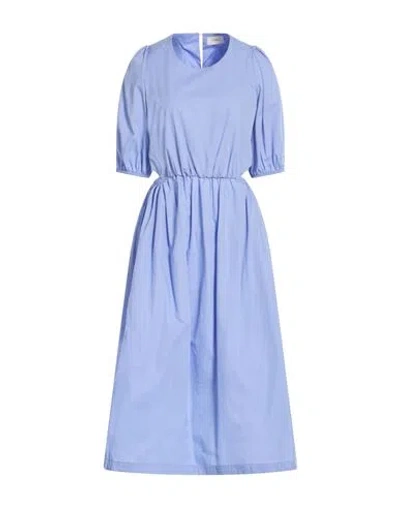 Vicolo Woman Midi Dress Light Blue Size M Cotton