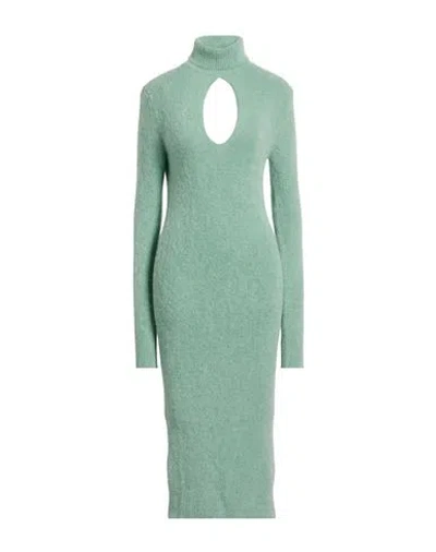 Vicolo Woman Midi Dress Light Green Size Onesize Alpaca Wool, Polyamide, Virgin Wool, Elastane