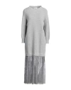 Vicolo Woman Midi Dress Light Grey Size Onesize Viscose, Polyamide, Wool, Cashmere In Grey