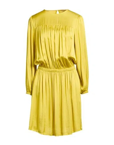 Vicolo Woman Midi Dress Lime Green Size S Viscose In Yellow