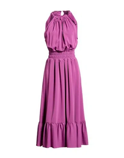Vicolo Woman Midi Dress Mauve Size L Polyester In Purple