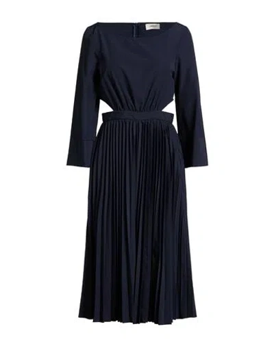 Vicolo Woman Midi Dress Midnight Blue Size S Polyester, Cotton