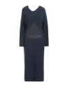 Vicolo Woman Midi Dress Navy Size Onesize Viscose, Polyamide, Wool, Cashmere In Blue