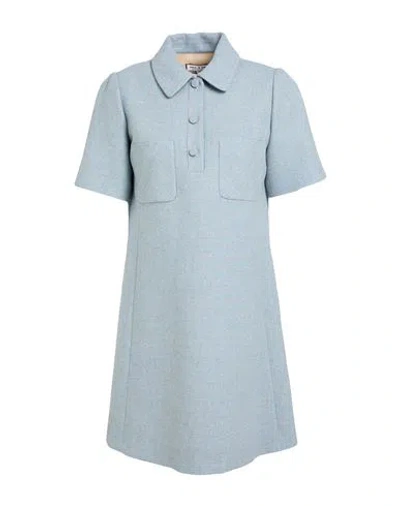 Vicolo Woman Midi Dress Orange Size M Cotton In Blue