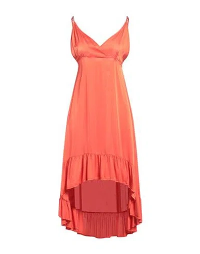 Vicolo Woman Midi Dress Orange Size Onesize Viscose