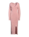Vicolo Woman Midi Dress Pink Size Onesize Alpaca Wool, Polyamide, Virgin Wool, Elastane