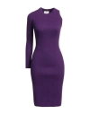 Vicolo Woman Midi Dress Plum Size Onesize Viscose, Polyester In Purple