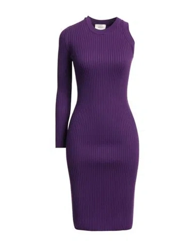 Vicolo Woman Midi Dress Plum Size Onesize Viscose, Polyester In Purple