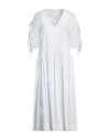 Vicolo Woman Midi Dress White Size M Cotton In White