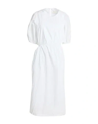 Vicolo Woman Midi Dress White Size M Cotton