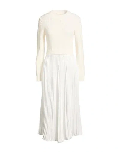 Vicolo Woman Midi Dress White Size Onesize Viscose, Polyamide, Wool, Cashmere