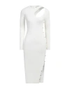 Vicolo Woman Midi Dress White Size Onesize Viscose, Polyester In White