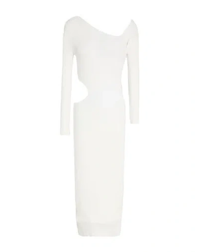 Vicolo Woman Midi Dress White Size Onesize Viscose, Polyester