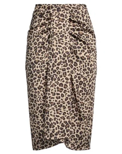 Vicolo Woman Midi Skirt Beige Size M Polyester
