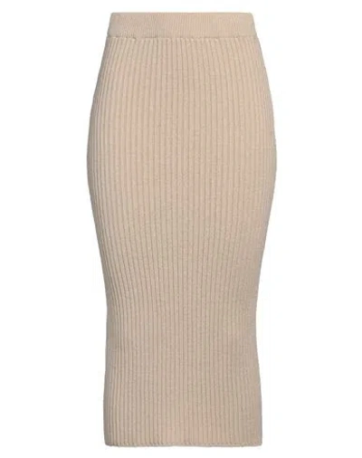 Vicolo Woman Midi Skirt Beige Size Onesize Cotton, Acrylic In Beige