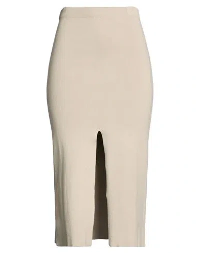 Vicolo Woman Midi Skirt Beige Size Onesize Viscose, Polyester In Brown