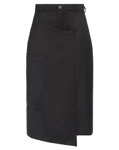 Vicolo Woman Midi Skirt Black Size L Polyester, Viscose, Elastane
