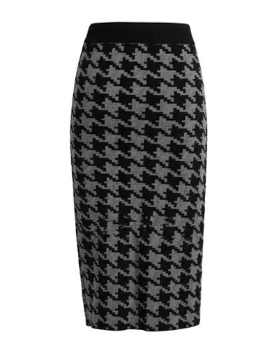 Vicolo Woman Midi Skirt Black Size Onesize Viscose, Acrylic, Elastane In Blue