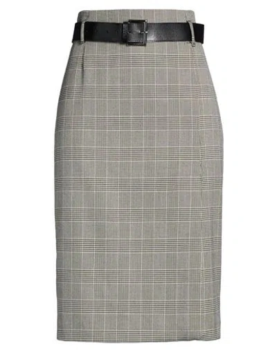 Vicolo Woman Midi Skirt Black Size S Polyester, Viscose, Elastane In Gray