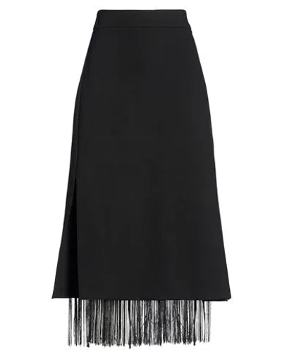 Vicolo Woman Midi Skirt Black Size S Polyester, Viscose, Elastane