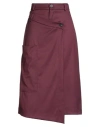 Vicolo Woman Midi Skirt Burgundy Size L Polyester, Viscose, Elastane