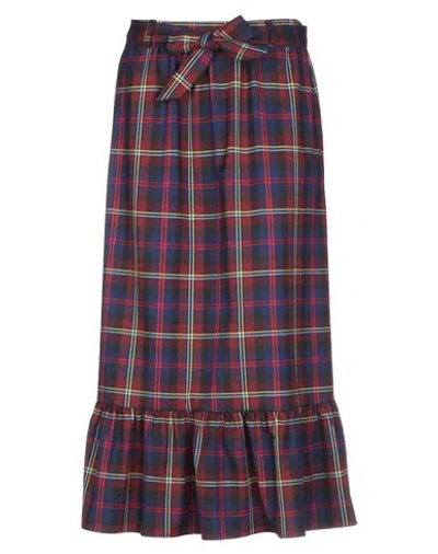 Vicolo Woman Midi Skirt Burgundy Size M Polyester, Viscose, Elastane