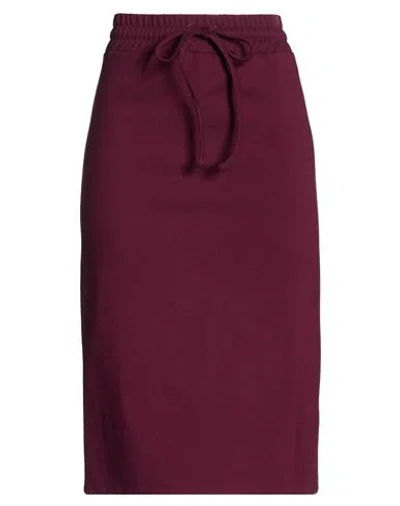 Vicolo Woman Midi Skirt Burgundy Size S Viscose, Polyamide, Elastane In Red