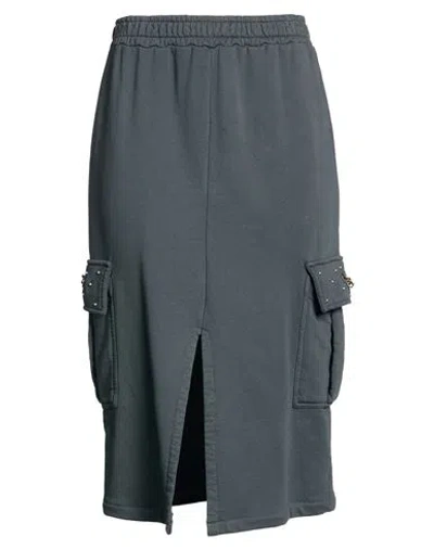 Vicolo Woman Midi Skirt Charcoal Size M Cotton In Gray