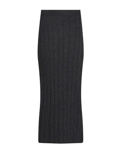 Vicolo Woman Midi Skirt Charcoal Size Onesize Viscose, Polyamide, Wool, Cashmere In Black