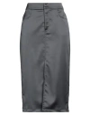 Vicolo Woman Midi Skirt Charcoal Size S Polyester, Elastane In Grey